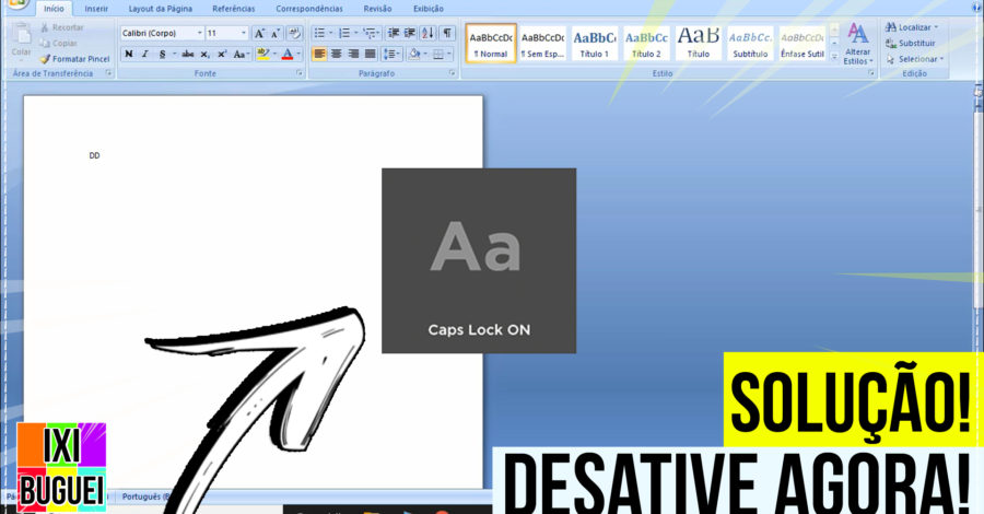 SOLUÇÃO: Mensagem Caps Lock ON e Caps Lock OFF Travado na Tela ( Como Tirar )
