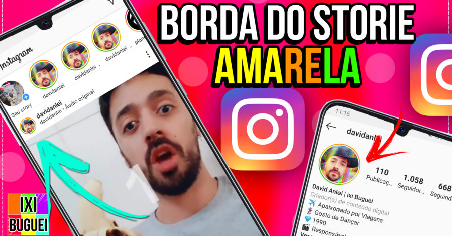 Como colocar circulo do storie instagram Amarelo ( Amarela, Verde e Alaranjado ) | Borda / contorno