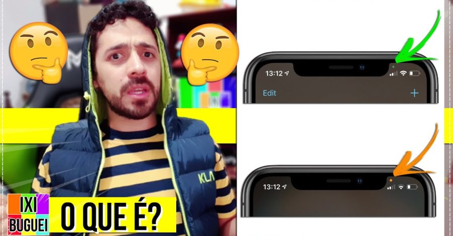O que é o pontinho verde e laranja no iphone | O que significa bolinha na tela ( IOS 14 )