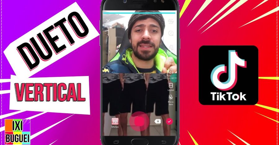 TIKTOK: Fazer Dueto VERTICAL ( Em Cima rosto e Em Baixo metade do corpo )