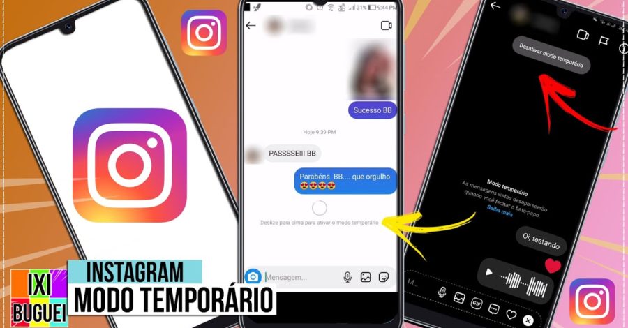 Instagram: Modo Temporário ( Conversa que desaparece quando fecha o Bate-Papo )