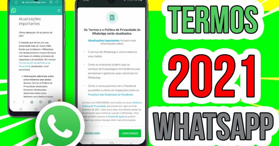 MENSAGEM: OS TERMOS E A POLÍTICA DE PRIVACIDADE DO WHATSAPP SERÃO ATUALIZADOS 2021