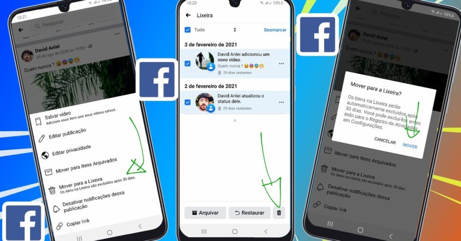 ONDE FICA A LIXEIRA DO FACEBOOK | MOVER PARA A LIXEIRA | APAGAR, RESTAURAR, ARQUIVAR