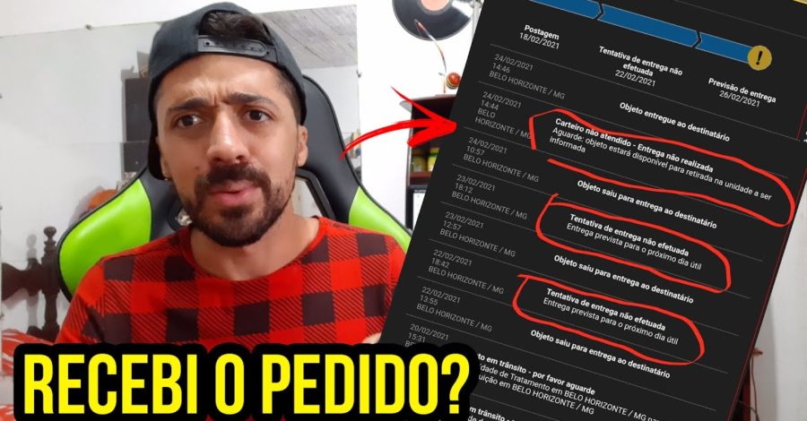 CORREIOS : TENTATIVA DE ENTREGA NÃO EFETUADA – CARTEIRO NÃO ATENDIDO – ENTREGA NÃO REALIZADA