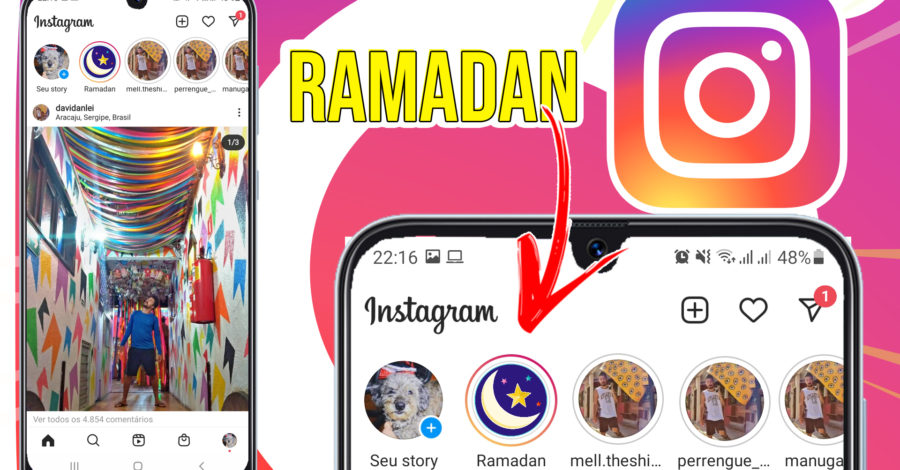 INSTAGRAM: RAMADAN – COMO COLOCAR FIGURINHA NO STORIE DESTAQUE DA PÁGINA INICIAL