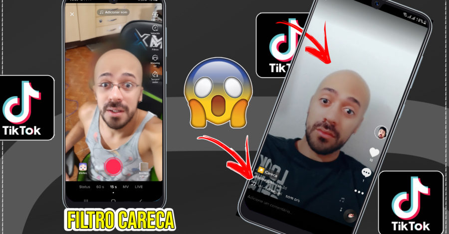 FILTRO CARECA TIKTOK ( EFEITO CARECA COMO USAR, SEM CABELOS )