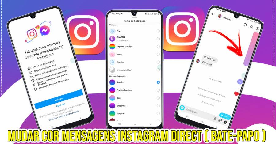 COMO MUDAR A COR DAS MENSAGENS DIRECT DO INSTAGRAM ( MUDAR TEMA DO BATE-PAPO CHAT ) ATUALIZAÇÃO 2021