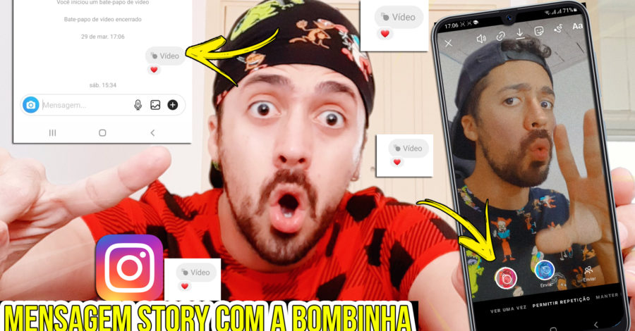 INSTAGRAM: MANDAR STORY TEMPORÁRIO ( VER UMA VEZ | PERMITIR REPETIÇÃO | MANTER NO BATE PAPO )