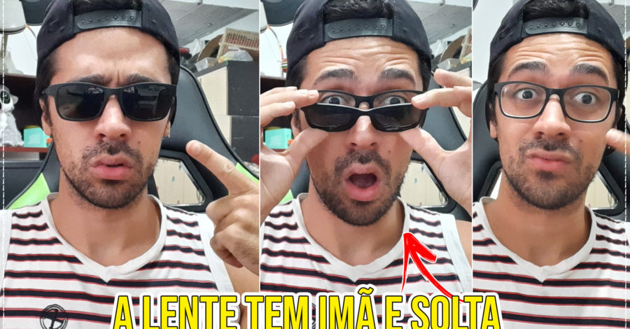 ÓCULOS DE GRAU COM LENTE ESCURA QUE SOLTA ( ÍMA / FRENTE MAGNÉTICA ) ARMAÇÃO CLIP ON