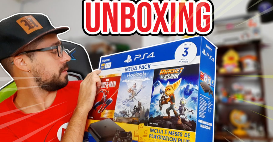 UNBOXING SIMPLES DO VÍDEO GAME PLAYSTATION 4 HITS / CONSOLE PS4 SLIM 1 TB
