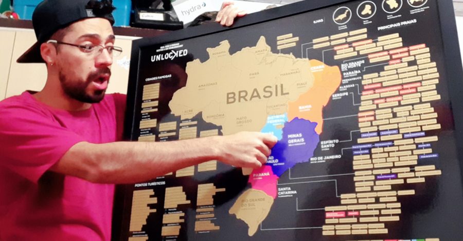 MAPA DO BRASIL DE RASPAR DA UNLOCKED COM MOLDURA ( UNBOXING, RASPANDO E EXPLICANDO COMO FUNCIONA )