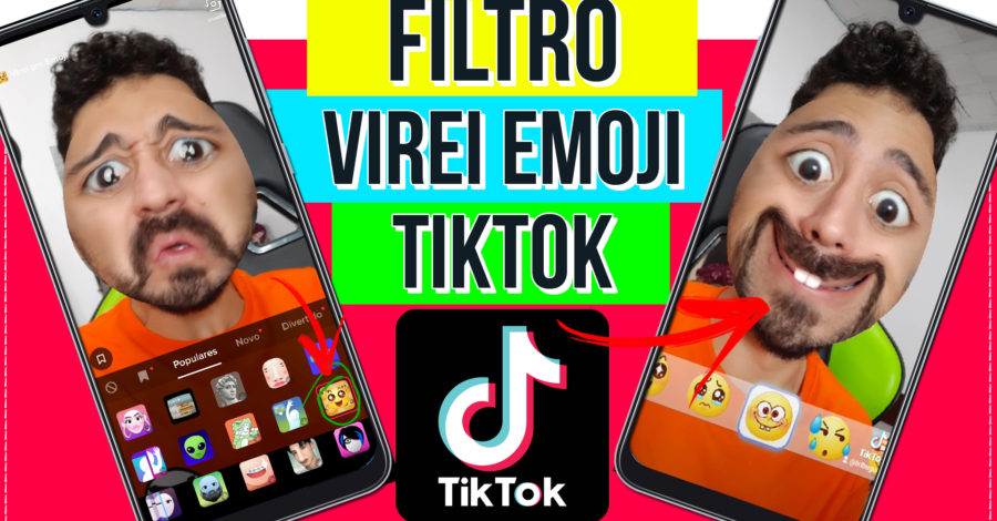 FILTRO VIREI UM EMOJI TIKTOK ( EFEITO ROSTO, CARA DE EMOJI COMO USAR / ENGRAÇADO )
