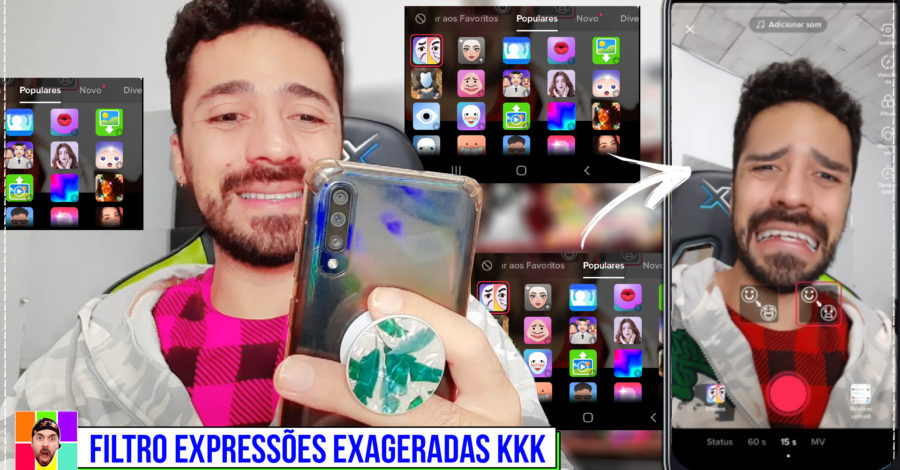 FILTRO EXPRESSÕES EXAGERADAS TIKTOK ( EFEITO FAZENDO EXPRESSÃO EXAGERADA COM O ROSTO / ENGRAÇADO )
