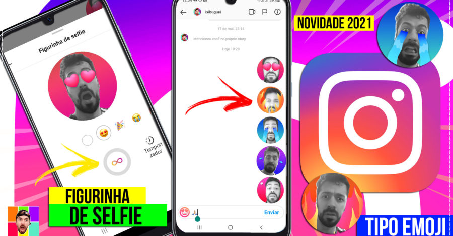 COMO FAZER FIGURINHA ANIMADA DE SELFIE TIPO EMOJI NO INSTAGRAM COM NOSSO ROSTO ( DIRECT / MENSAGEM )