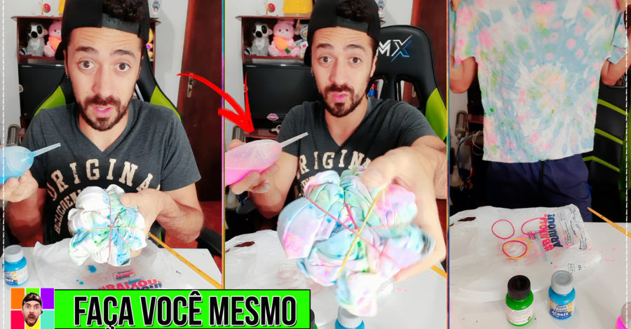 DIY : COMO FAZER UMA CAMISA TIE DYE EM CASA PARECIDA COM COMPRADA ( FÁCIL / PASSO A PASSO )
