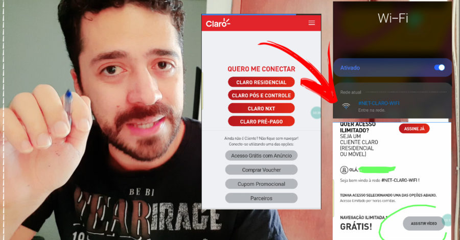 COMO CONECTAR NA INTERNET REDE #NET-CLARO-WIFI DE GRAÇA ( CLIENTE CLARO ) GRATUITO