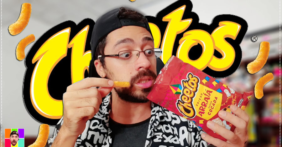 PROVANDO O NOVO CHEETOS DOCE EDIÇÃO ARRAIÁ SABOR COCADA ( Pacote Vermelho ) ELMA CHIPS