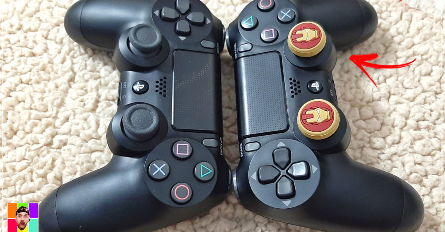 COMO COLOCAR E COMO FICA OS GRIPS NA MANETE DE PS4 ( PROTETOR DE BOTÃO ANALOGICO PERSONALIZADO )