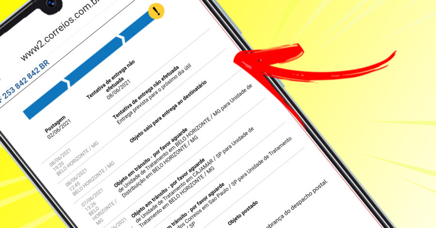 CORREIOS RASTREIO : TENTATIVA DE ENTREGA NÃO EFETUADA ( Entrega Prevista para o próximo dia útil )