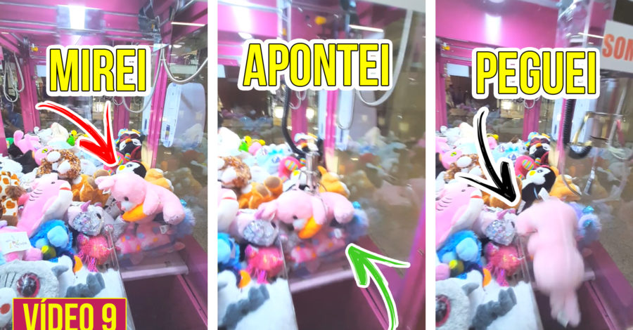 🧸 PASSEI RAIVA TENTANDO PEGAR UM URSO ROSA NA MÁQUINA DE PEGAR URSINHOS DE PELÚCIA ( Video 09 )