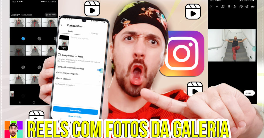 COMO FAZER REELS COM FOTOS DA GALERIA DO CELULAR E COLOCAR MÚSICA DE FUNDO : INSTAGRAM
