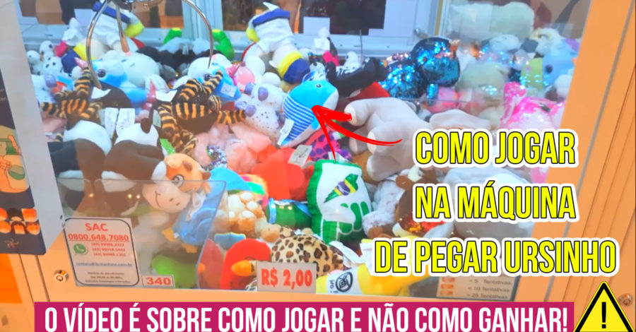 🧸 Como jogar na maquininha de pegar ursinho de shopping ( Grua de Pegar Urso de Pelúcia )