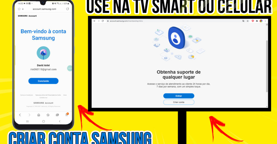 COMO FAZER CONTA PRA COLOCAR NA TV SMART SAMSUNG OU CELULAR GALAXY ( CRIAR SENHA, LOGIN DE ACESSO )