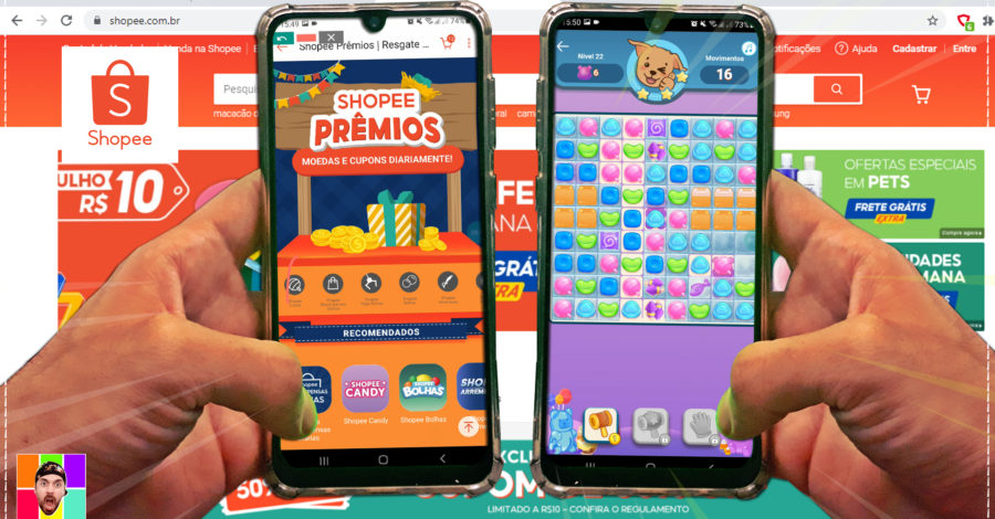 VOCÊ SABIA QUE TEM JOGUINHOS DENTRO DO APP DO SHOPEE PRA GANHAR DIAMENTES ( COINS MOEDAS AMARELAS )