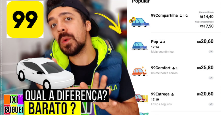 Qual a Diferença de 99 Compartilha, Pop, 99 Comfort, 99 Entrega, 99 Táxi e 99 Poupa