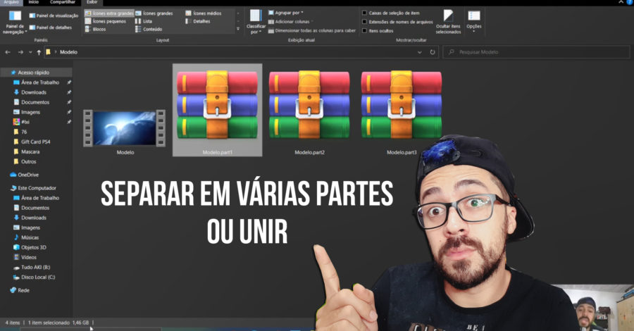 Como Dividir um arquivo Grande em Partes no Winrar ( Vídeo, Documento e Mais ) e Como Juntar partes