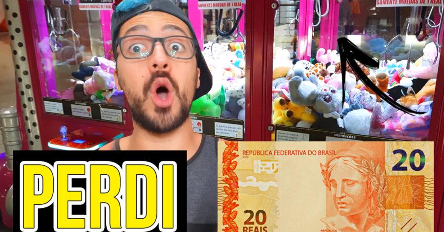 PERDI 20 REAIS QUE A MÁQUINA NEM QUERIA ACEITAR NA GRUA DE URSO DE PELUCIA ( Vídeo 15 )
