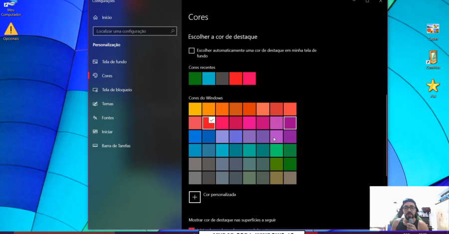 COMO ATIVAR, LIGAR MODO NOTURNO PRETO NO WINDOWS 10 | MUDAR COR BARRA DE TAREFAS E INICIAR COLORIDO