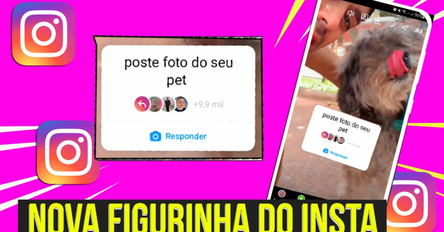 NOVA FIGURINHA DO INSTAGRAM POSTE FOTO DO SEU PET ( ADESIVO | STICKER ) COMO USAR