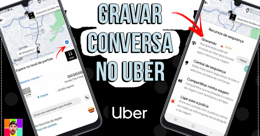 COMO GRAVAR A CONVERSA ( ÁUDIO ) NO UBER ( MEDIDA DE SEGURANÇA ) PASSO A PASSO