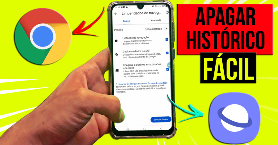 Como apagar histórico de Pesquisa no Celular | Fácil | Navegador Google Chrome e Samsung Internet
