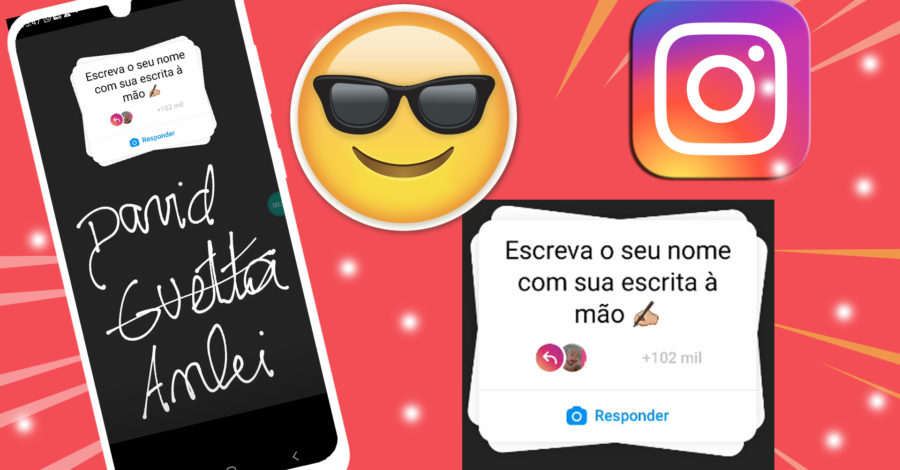 Como Escrever o seu nome a mão com sua escrita – Figurinha nova do Instagram | Sticker – Com o Dedo