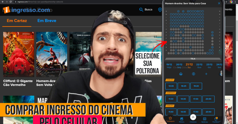 COMO COMPRAR INGRESSO DE CINEMA PELA INTERNET ( CELULAR OU COMPUTADOR ) | ESCOLHER POLTRONA