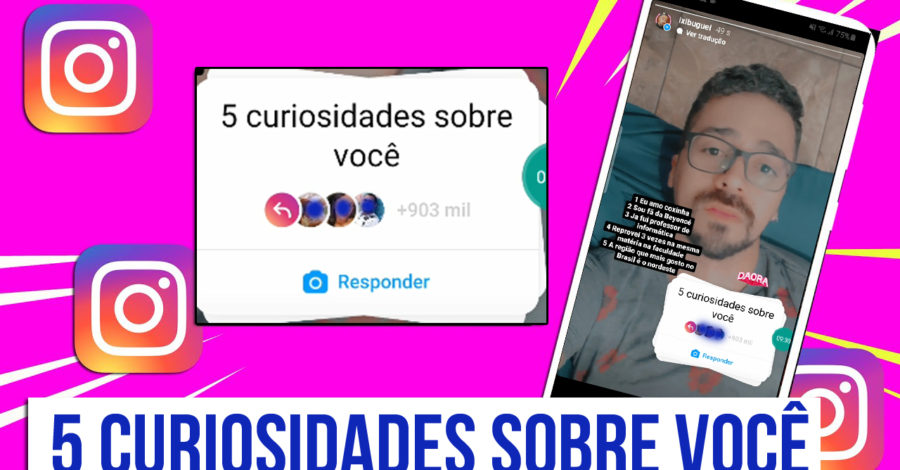 FIGURINHA DO INSTAGRAM 5 CURIOSIDADES SOBRE VOCÊ ( ADESIVO | STICKER ) FIZ A TREND | COMO USAR