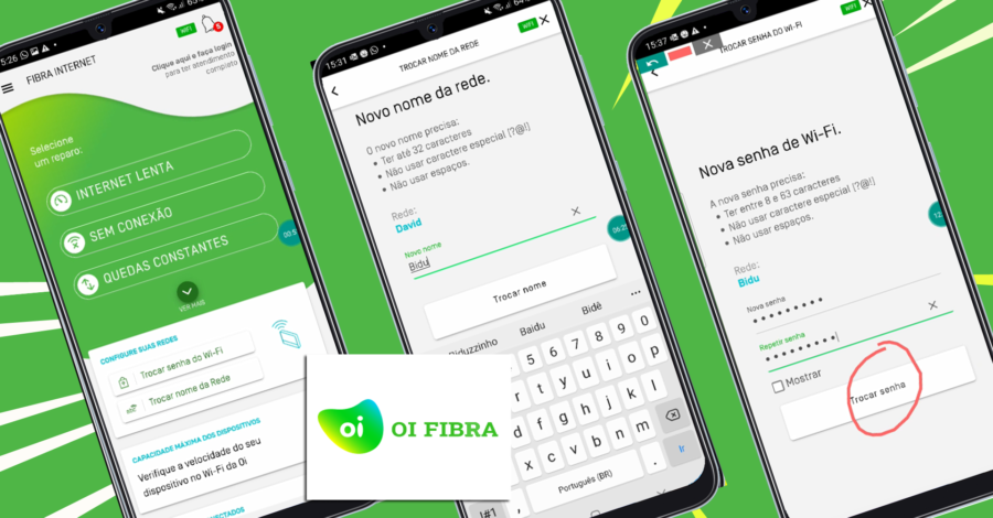 MUDAR SENHA E NOME DA REDE OI FIBRA PELO APP ( técnico virtual )
