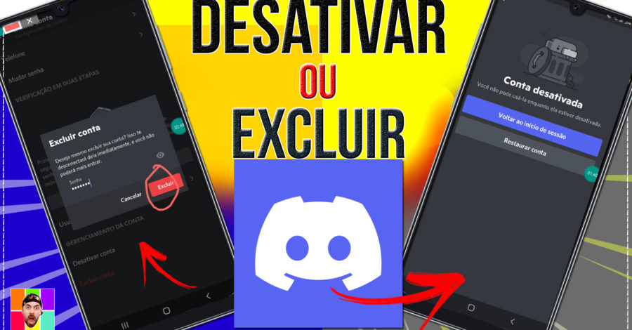 COMO DESATIVAR OU EXCUIR PERMANENTEMENTE A CONTA DISCORD PELO APP NO CELULAR | PERFIL