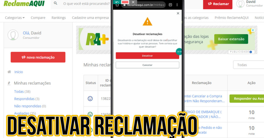COMO DESATIVAR RECLAMAÇÃO DO RECLAME AQUI