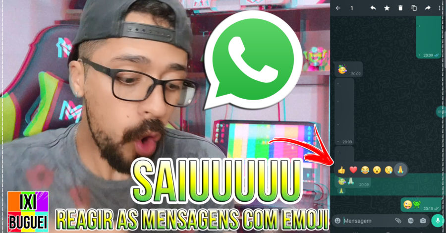 SAIUUU REAÇÃO NAS MENSAGENS DO WHATSAPP COM EMOJI