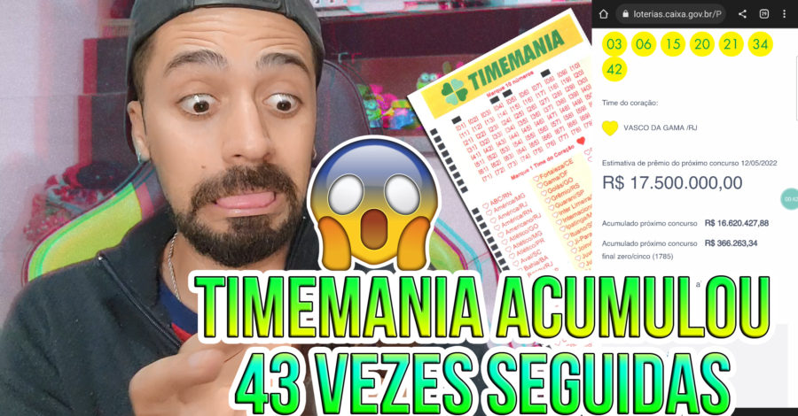 😱 A TIMEMANIA ACUMULOU 43 VEZES SEGUIDAS E O PRÊMIO SÓ AUMENTA