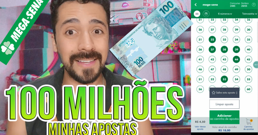 MEGA SENA 2485: APOSTEI PRA CONCORRER AO PRÊMIO DE 100 MILHÕES ( Veja meus Jogos )