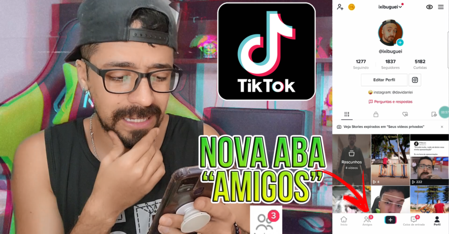 NOVA GUIA AMIGOS NO TIKTOK, NO LUGAR DA OPÇÃO DESCOBRIR