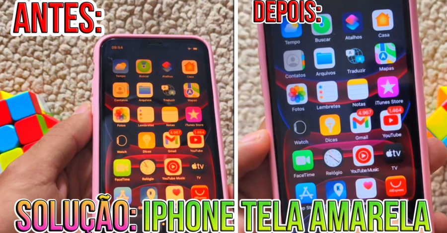SOLUÇÃO: Iphone com a Tela Amarela, Como tirar tela amarelada, desativar