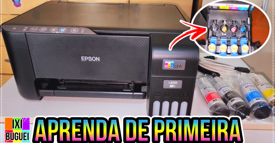 Como CONFIGURAR e CARREGAR tanque de TINTA da impressora Multifuncional EPSON L3250 | Passo a Passo