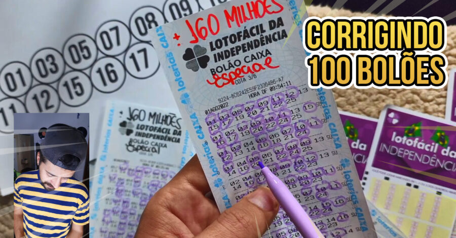 🟢 CORRIGINDO 100 JOGOS TODOS BOLÕES DA LOTOFÁCIL DA INDEPENDÊNCIA