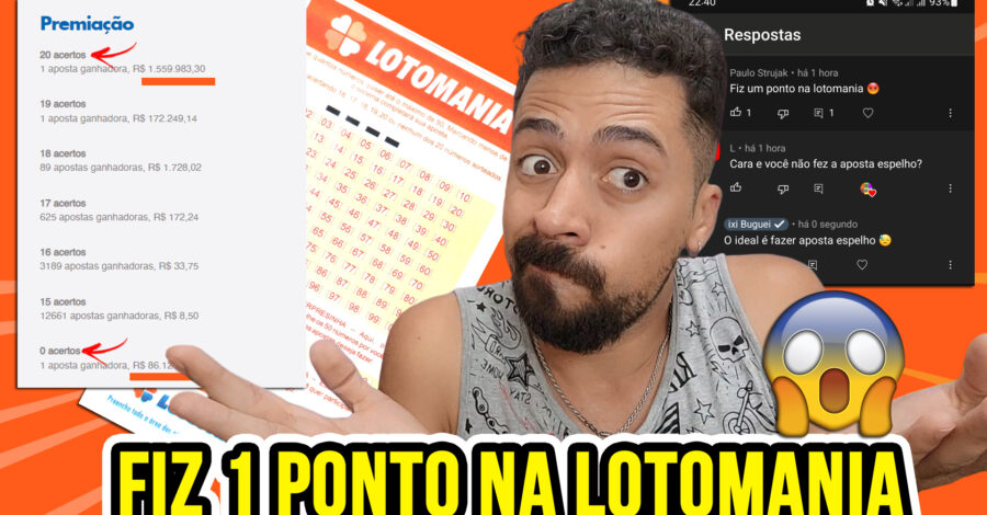 🍀 FIZ 1 PONTO NA LOTOMANIA 😥 | LOTERIA FEDERAL