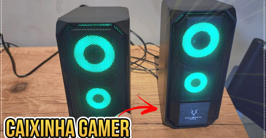 CONHECENDO E UNBOXING CAIXA DE SOM GAMER HUSKY GAMING STORM RAINBOW ( CAIXINHA COM LUZES COLORIDAS )